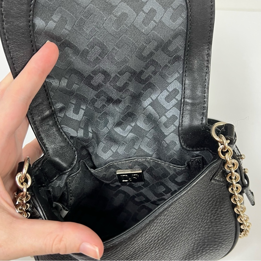 Diane Von Furstenberg Black Crossbody Bag with Gold Accents - Picture 5 of 8